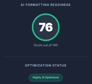 Step 3: Monitor your real-time AI formatting readiness score