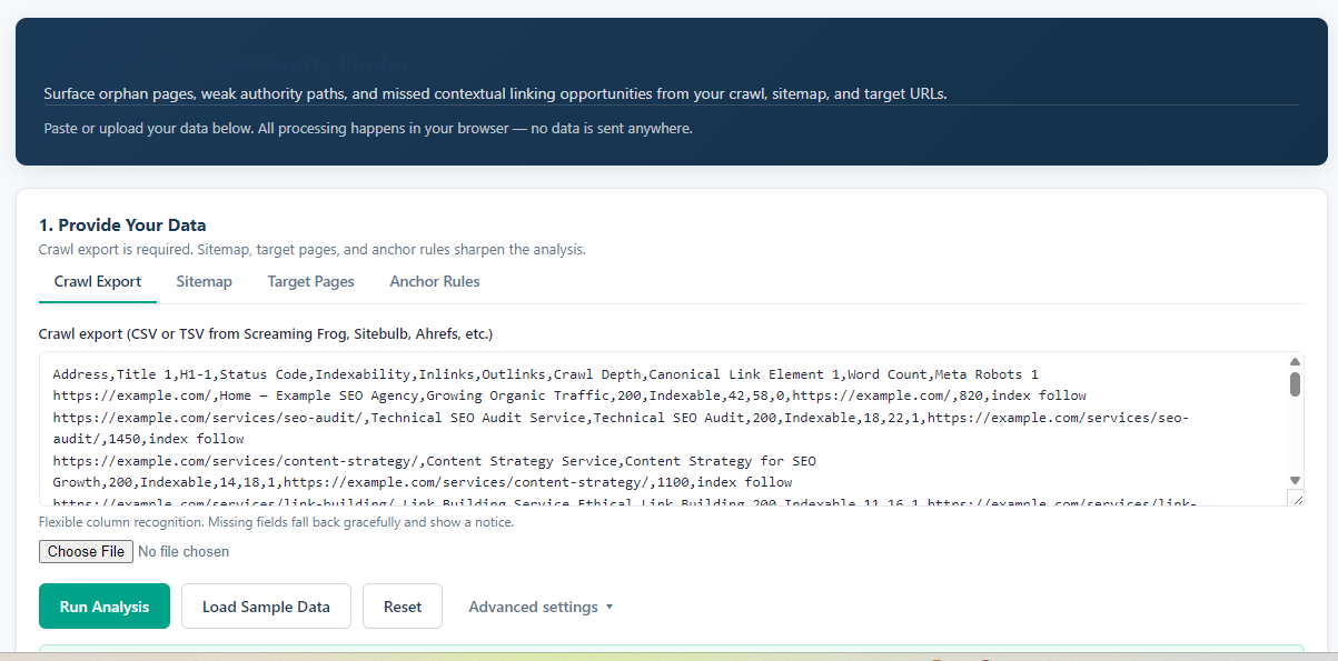 Image highlighting the provide your data section from the blog.