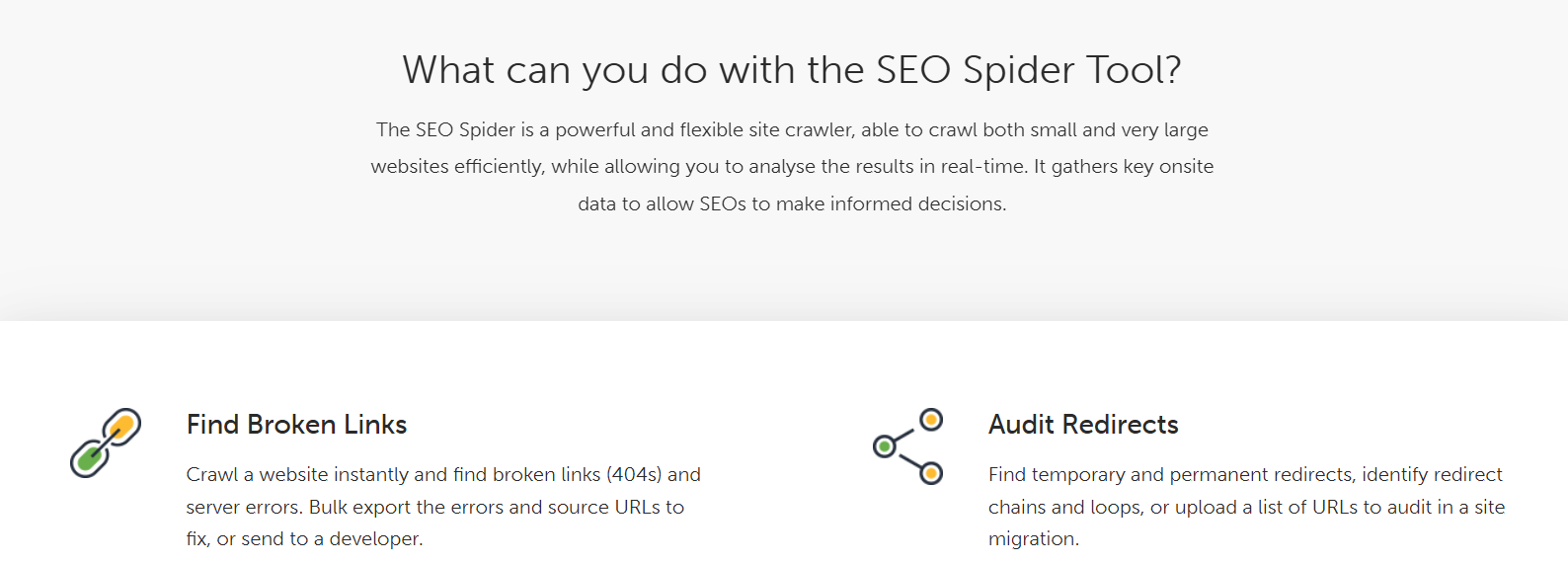 Screaming Frog broken links checker