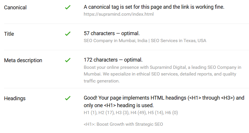 On page optimization