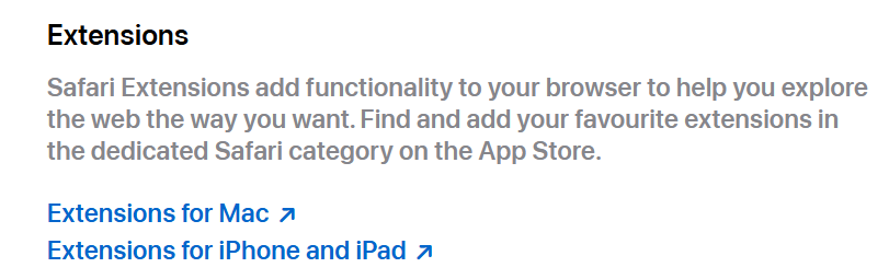 Safari extension