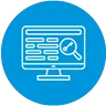 SEO writing icon representing the use of keywords and key phrases to improve organic rankings.