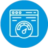 Website speed icon representing fast loading times for enhanced user experience and SEO